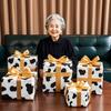 10 Sheets Happy Birthday Wrapping Paper, Black and White Cow Gift Wrap Paper 27x20 Inch Folding Packaging