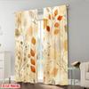 Set Of 2 Flat Printing Curtains Autumn Leaves Pattern Polyester Without Electricity Family Party Perfect Holiday Made