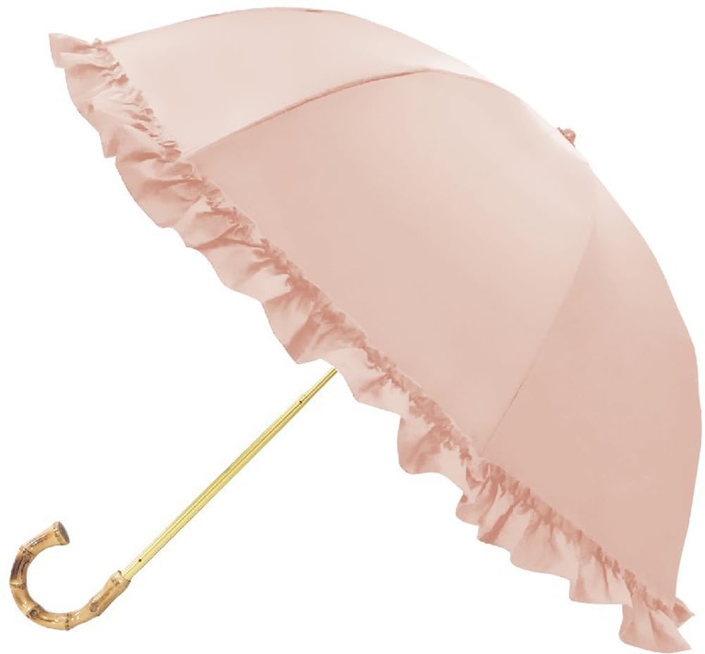 

Kamio Japan Pink Trick Suitable for both sunny and rainy Fully folding Frilled Smoky 734202 Parasol, days, UV-blocking, Two-section umbrella, design,
