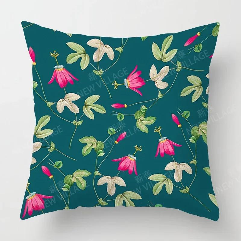 Nordic fall home decor autumn throw pillow case sofa Cushion cover modern  _    plant green leafztt--,(2) 30x30cm
