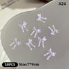 50Pcs Ice Transparent Color Bowknots Resin Nail Art Decorations 3D Mini Cute Bows Nail Charms For Diy Nails Accessories