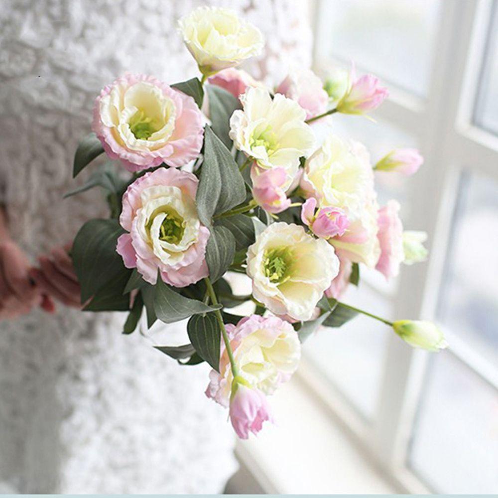 1 Bunch For Wedding Hotel Garden DIY Photo Props Eustoma Bouquet Artificial Flower Fake Floral