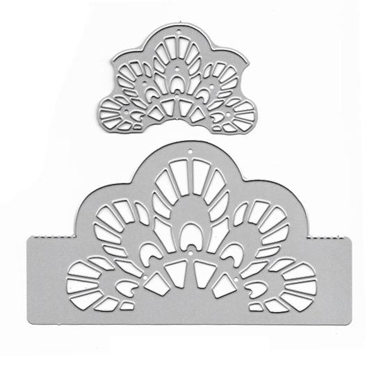 2Pcs Design Die DIY Embossing Cutting Hollow Flower Invitation Card Making Tool