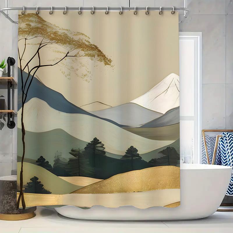 

Watercolor Red Flower Shower Curtain Bathroom Decoration Waterproof Printed Bath Mats 39X71 Inches White Pink W60H190(CM)-1 Pcs