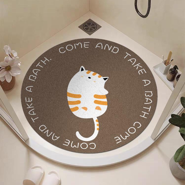 

Коврик для ванной комнаты, нескользящий, круглый, с рисунком животных из мультфильма, нескользящий, коврик для ванной комнаты, противоскользящий, можно резать 60*60