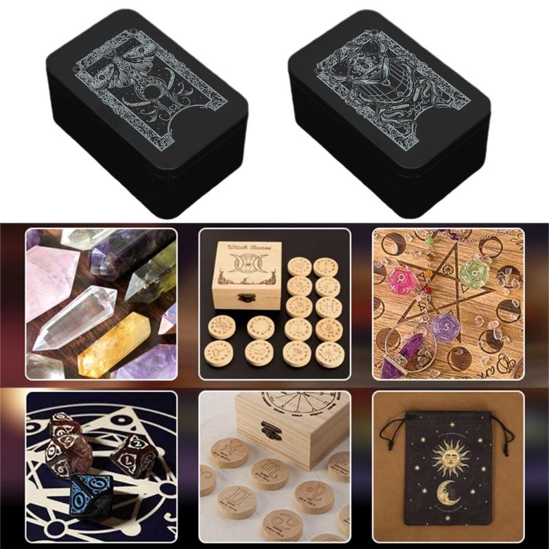 Boîte Tarot Rectangle Rangement Cartes à Jouer Boîte Rangement Bijoux Boîte d'Emballage