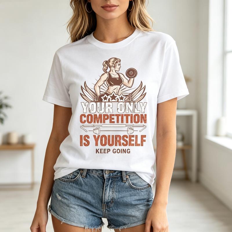 Vintage Gym Motivation Print Tshirt Premium Soft Cotton Casual Unisex Short Sleeve Tee