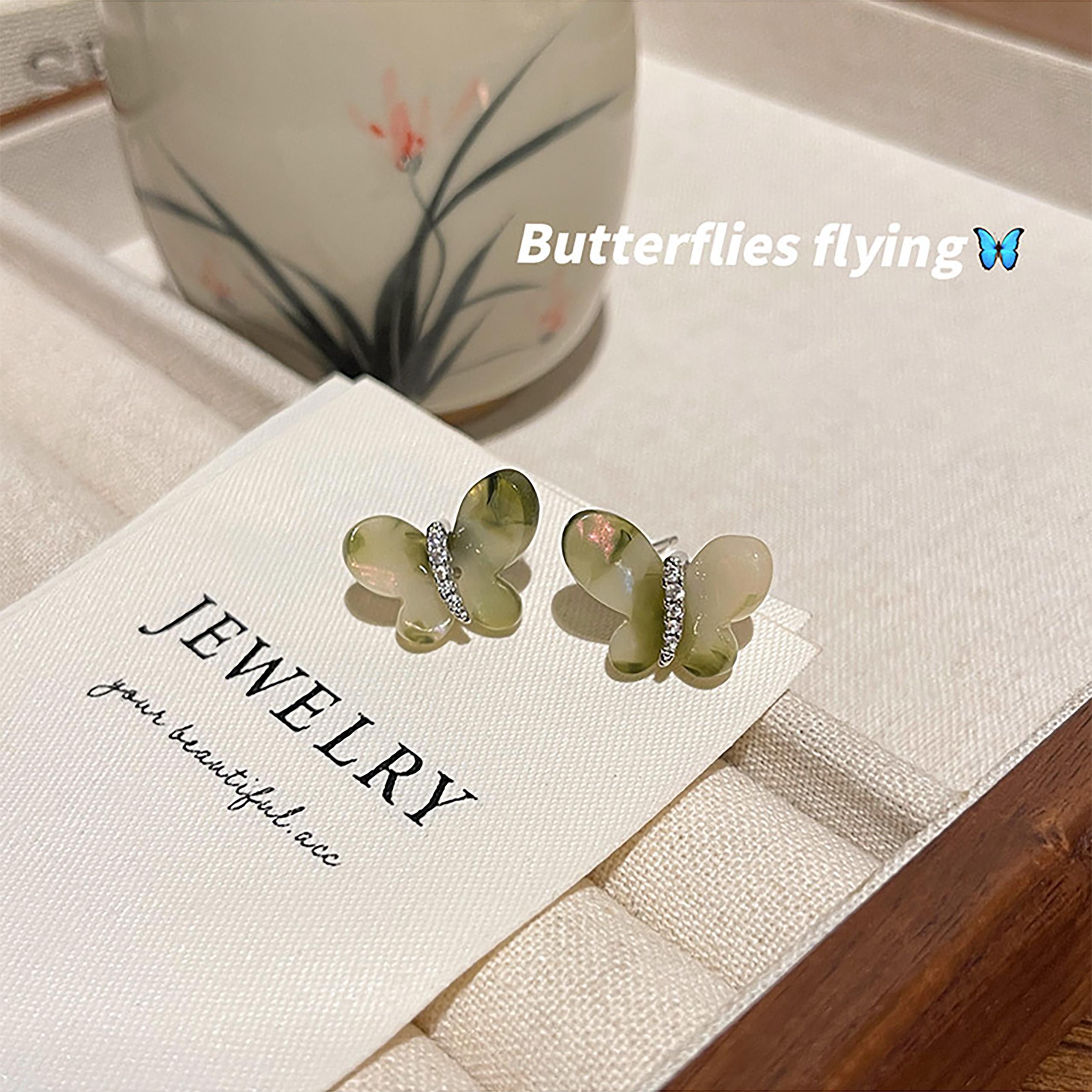 

Освежающие универсальные серьги-бабочки с зеленым оттенком для женщин 1 pair