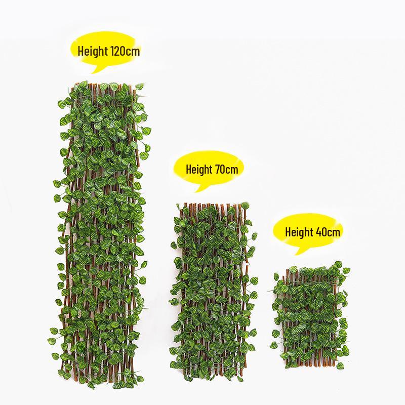 Retractable Grille with Faux Greenery for Balcony or Garden Decoration