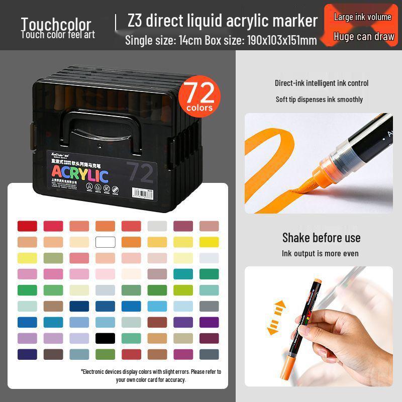 TouchColor Soft Tip Multicolor Acrylic Markers - Perfect for Students & Kids' Art Projects