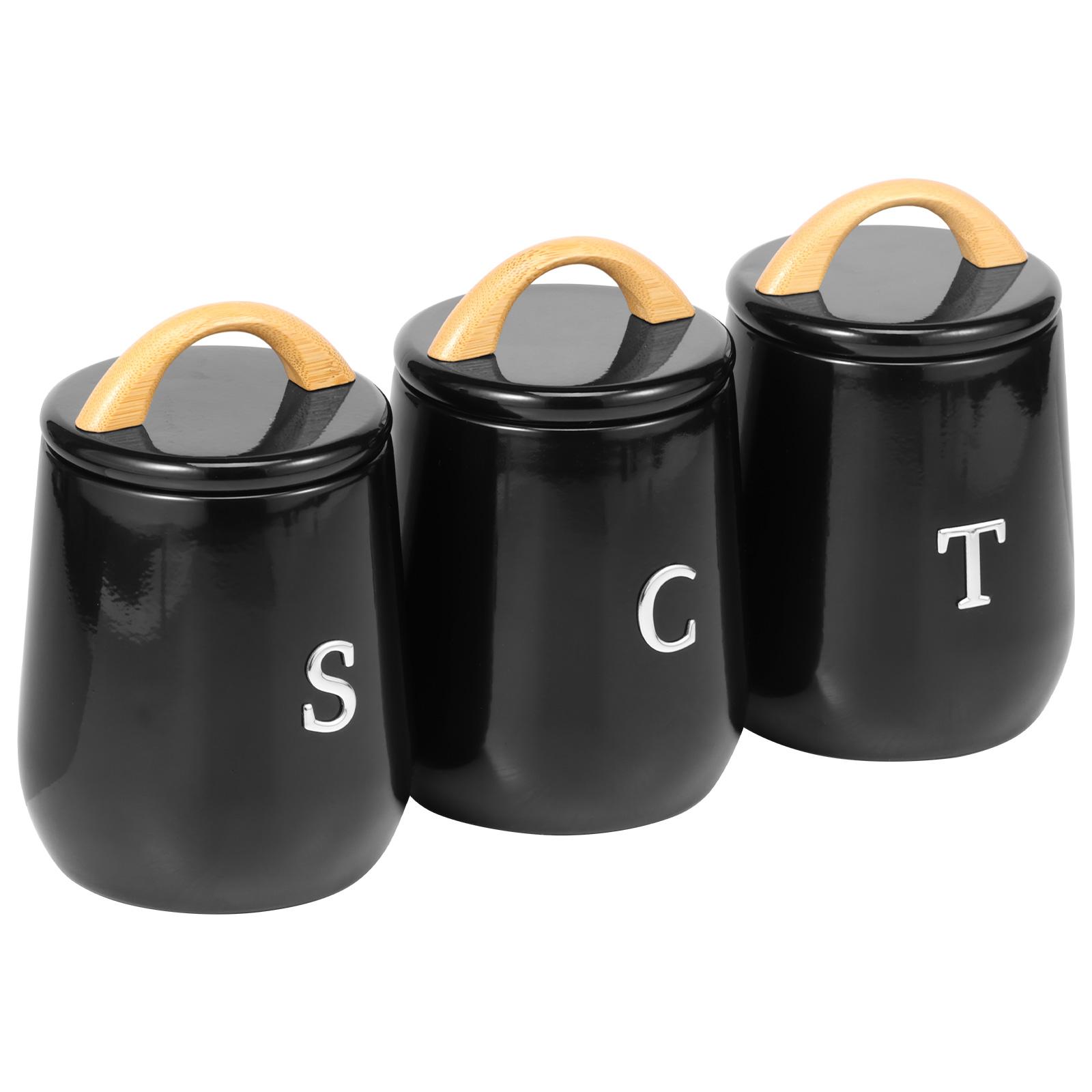 

3 шт. Кухонная банка для хранения чая, кофе и сахара, металлическая влагонепроницаемая герметичная банка с этикеткой, контейнер для сухофруктов, зерен, специй