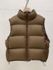 Women's White Duck Down Sleeveless Stand Collar Vest - Korean Style, Versatile, Warm and Thickened for Autumn and Winter.