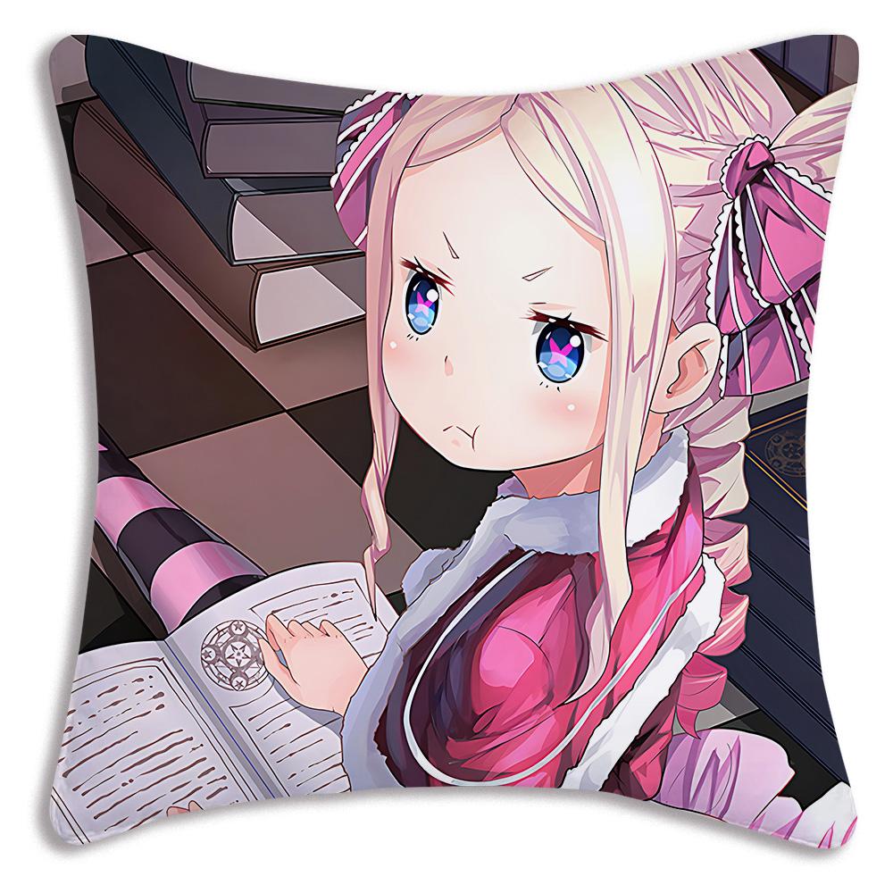 Re:Life Different World Zero Rem Pillow Covers Cartoon Sofa Decorative Home Double-Sided Printing Short Plush Cute Cushion Cover