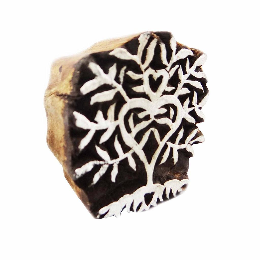 IBA Indianbeautifulart Tree Design Wooden Block Stamp Design Textile Fabric Printing Apparel Art