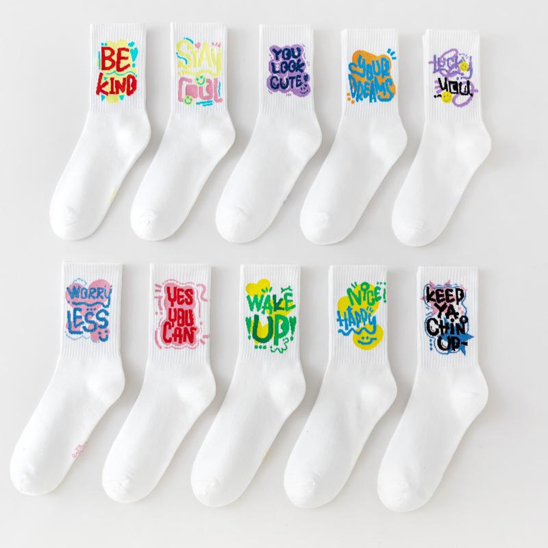 

Носки Tide, чулки, спортивные носки, студенческие баскетбольные носки, черные и белые мужские носки среднего размера 36-47 average size