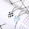 Funny Black Blue And White Plaid Heart Pendant Necklace Romantic Choker Chain For Couple Lovers Boyfriends Holiday Festival Gift