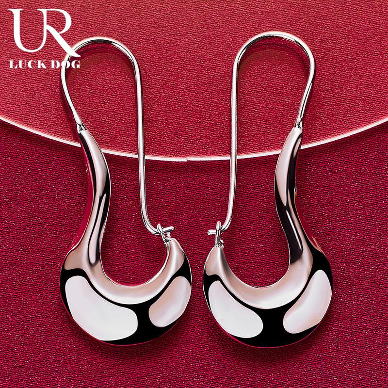 925 Sterling Silber Schöne geometrische Piercing Ohrringe modischer Hochzeitsschmuck