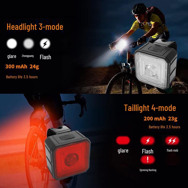 High-Brightness Waterproof USB-C Bicycle Light Set: Front & Taillight for Night Riding