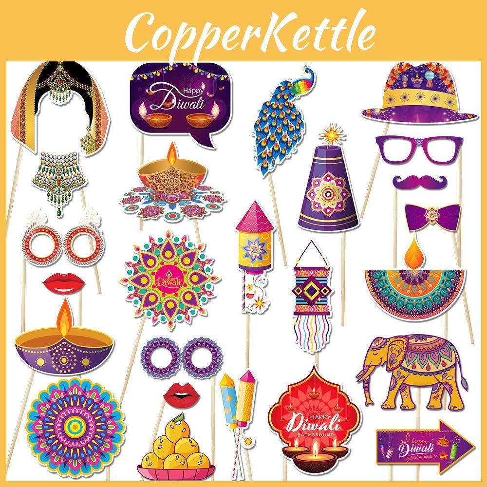Handheld Diwali Photo Props Accessories With Cartoon Style For Festival Decor