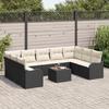 VidaXL Ensemble de Canapé de Jardin 9 Pièces avec Coussins Rattan Poly Brun 3345867