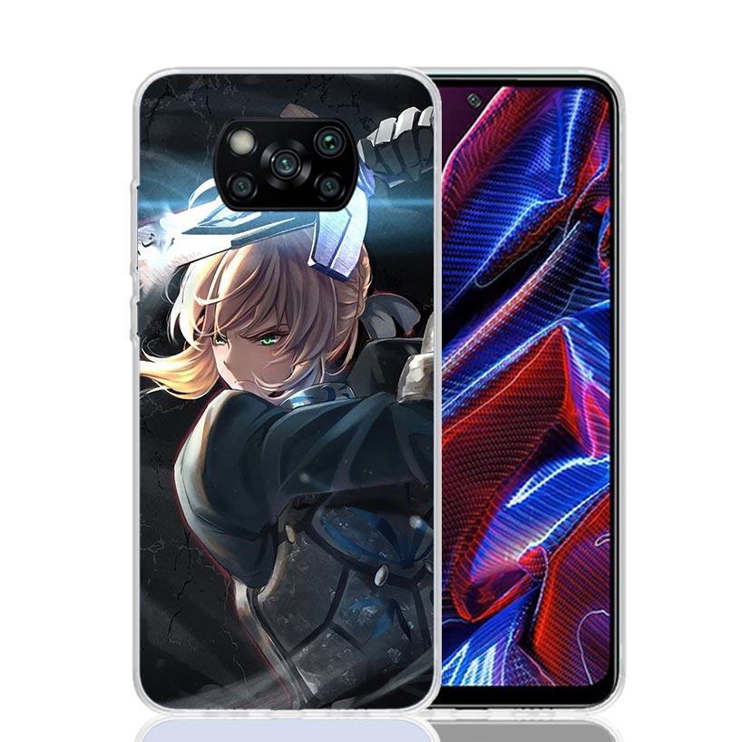 Fate Zero Stay Night Saber Case Phone Cover for Xiaomi Redmi Note 10 9 9S 8 8T 7 5 Pro Mi 12T 11T 10T 9T 12 11 Lite A3 A2 Trend