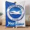 1pc Brighton & Hove Albion F.C. Blanket with Custom Name, Gift, for Men and Women, Soft Blanket, Good for Sofa Bed Couch Travel, Lightweight Flannel B