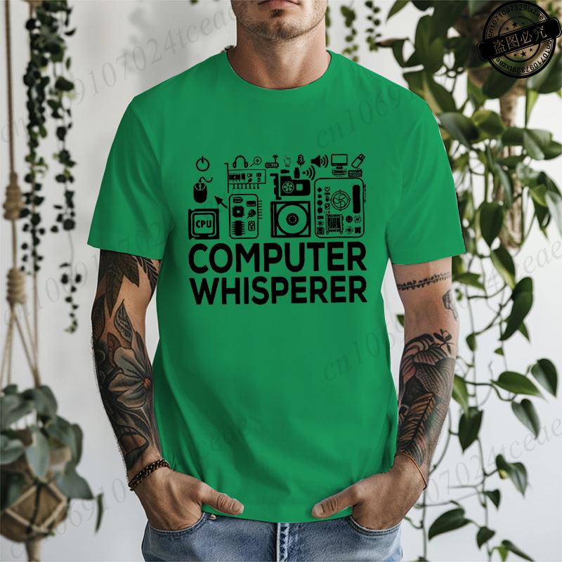 Computer Whisperer IT Tech T-Shirts,Computer Nerd Engineer Shirt,Science T-Shirts,Men's Tee Tops Clothing Short Sleeve Clothes