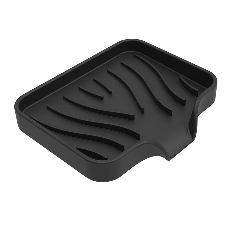 Sink Faucet Splash-Proof Drain Rack Non-slip Countertop Pad Silicone Soap Holder Basket Kitchen Sponge Wipe Shelf