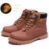 Designer Yellow Ankle Boots Men Women Fashion Winter Mens Leather Boots Comfortable Fur Motorcycle Boots Men Work Shoes Sneakers