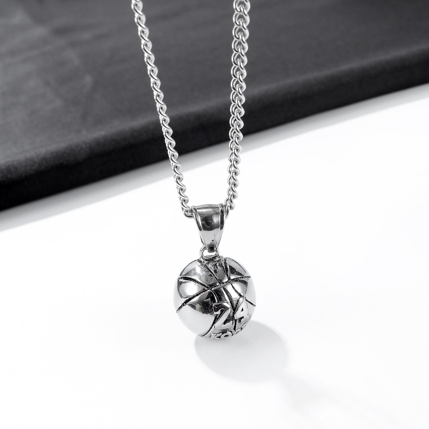 

Памятное мужское ожерелье Кобе Брайанта: Титановая сталь, кулон «Чёрная мамба № 24» Single Pendant