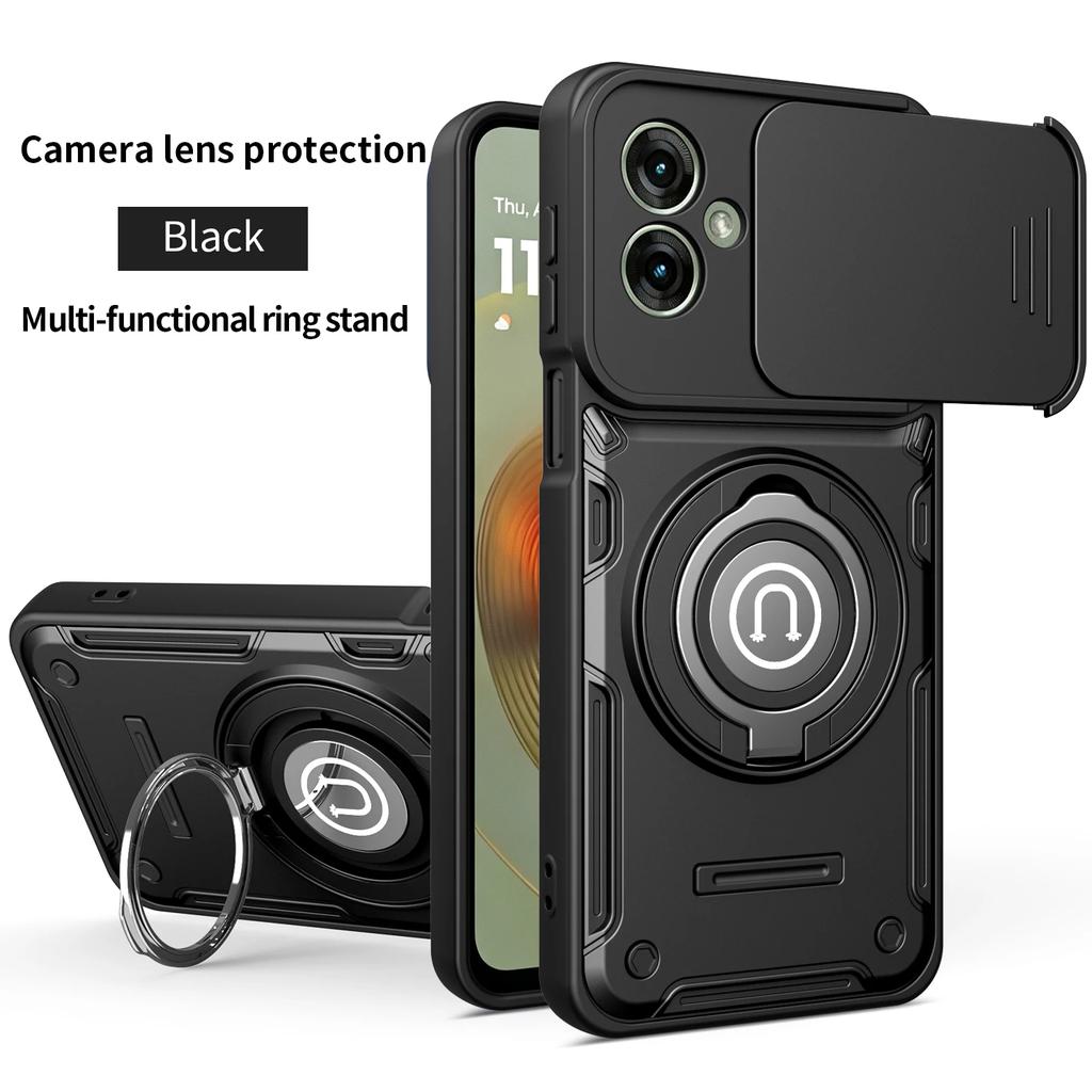 Für Infinix Smart 10 Hülle Infinix Smart 10 4G Cover Magnetische Rüstung Stoßfeste Ringhalter Hülle Kabellose Ladeabdeckung
