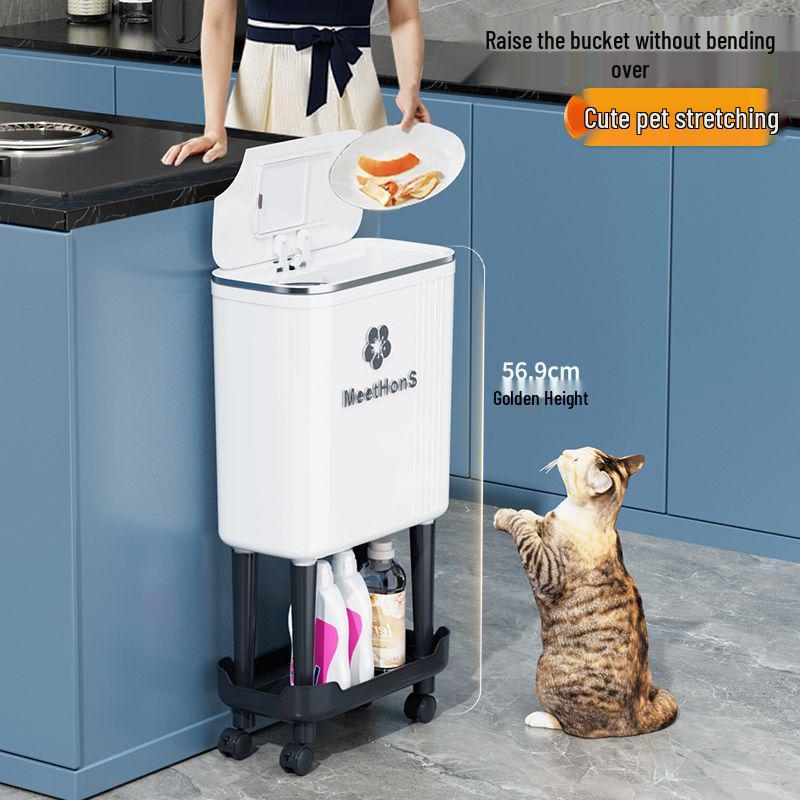 Large Smart Sensor Trash Can with Lid for Kitchen, Living Room, Office, and Bathroom - High-Leg Design & Large Capacity