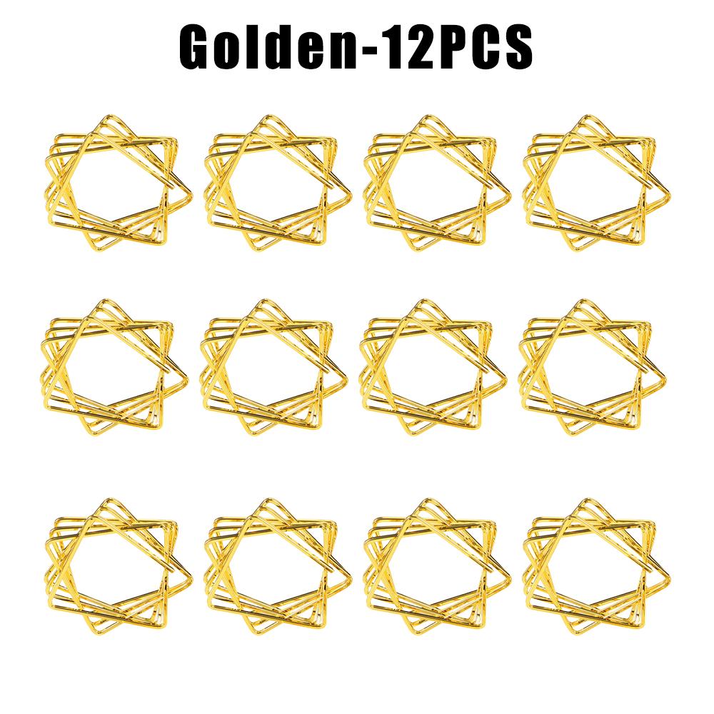 Holiday Star Napkin Rings Christmas Polygonal Five Pointed Star Napkin Holders for Table Setting
