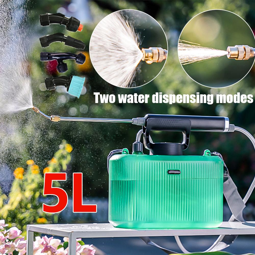 5L Elektrischer Gartensprüher mit Spritzpistole, Teleskopstab, USB-aufladbar, automatische Gartenpflanzen-Mist-Rasenbewässerungswerkzeuge
