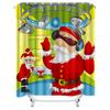 TU Funny Santa Claus Shower Curtain Christmas Bathroom Decor Festive Holiday Print Waterproof Fabric Backdrop