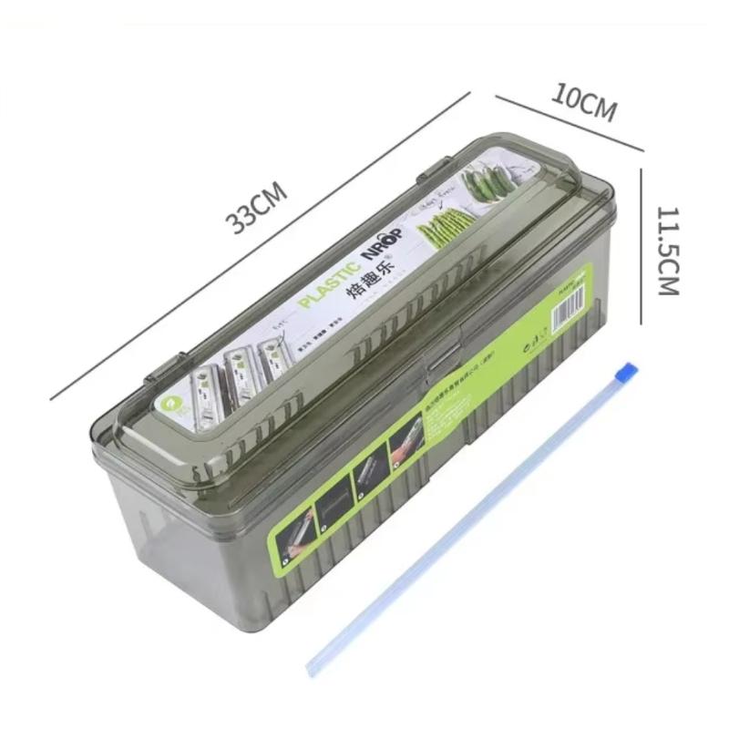 Frischhaltefolie Spender Klarsichtfolie Cutter Aufbewahrungsbox Scharfer Schneider Transparent Nachfüllbar Aluminiumhalter Küchenwerkzeug