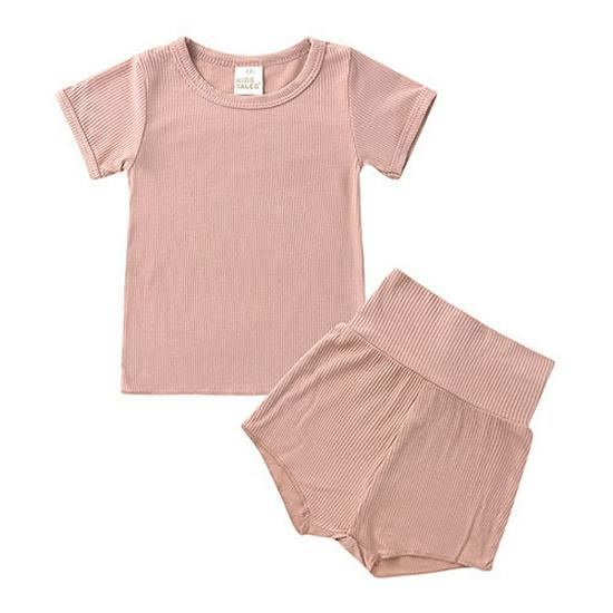 2026 Summer Korean-Style Kids' Cotton Pajama Set - Breathable, Candy Colors for Boys and Girls
