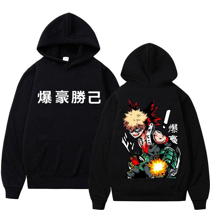 Anime My Hero Academia Katsuki Bakugo Hoodies Men Women Vintage Harajuku Cosplay Tracksuit Oversized Fleece Casual Y2k