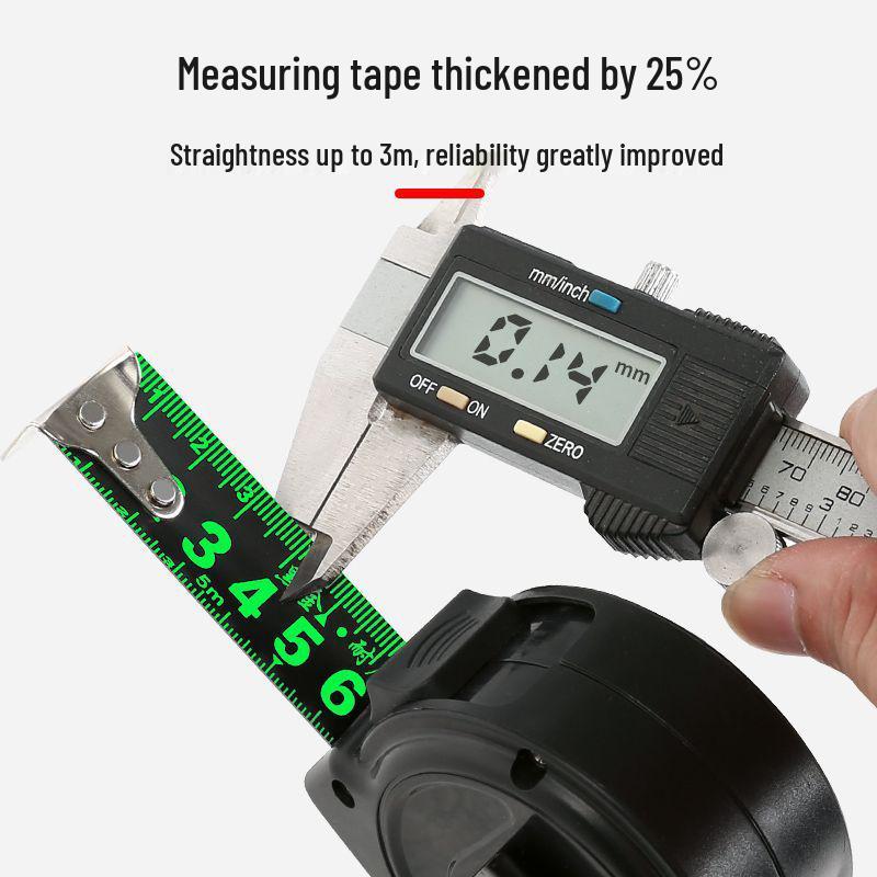 High Precision Self-Locking Fluorescent Steel Tape Measure: 5m, 7.5m, 10m (Widened, Thickened, Wear-Resistant)