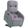 VidaXL Fauteuil inclinable de massage électrique Gris clair Tissu 3303002