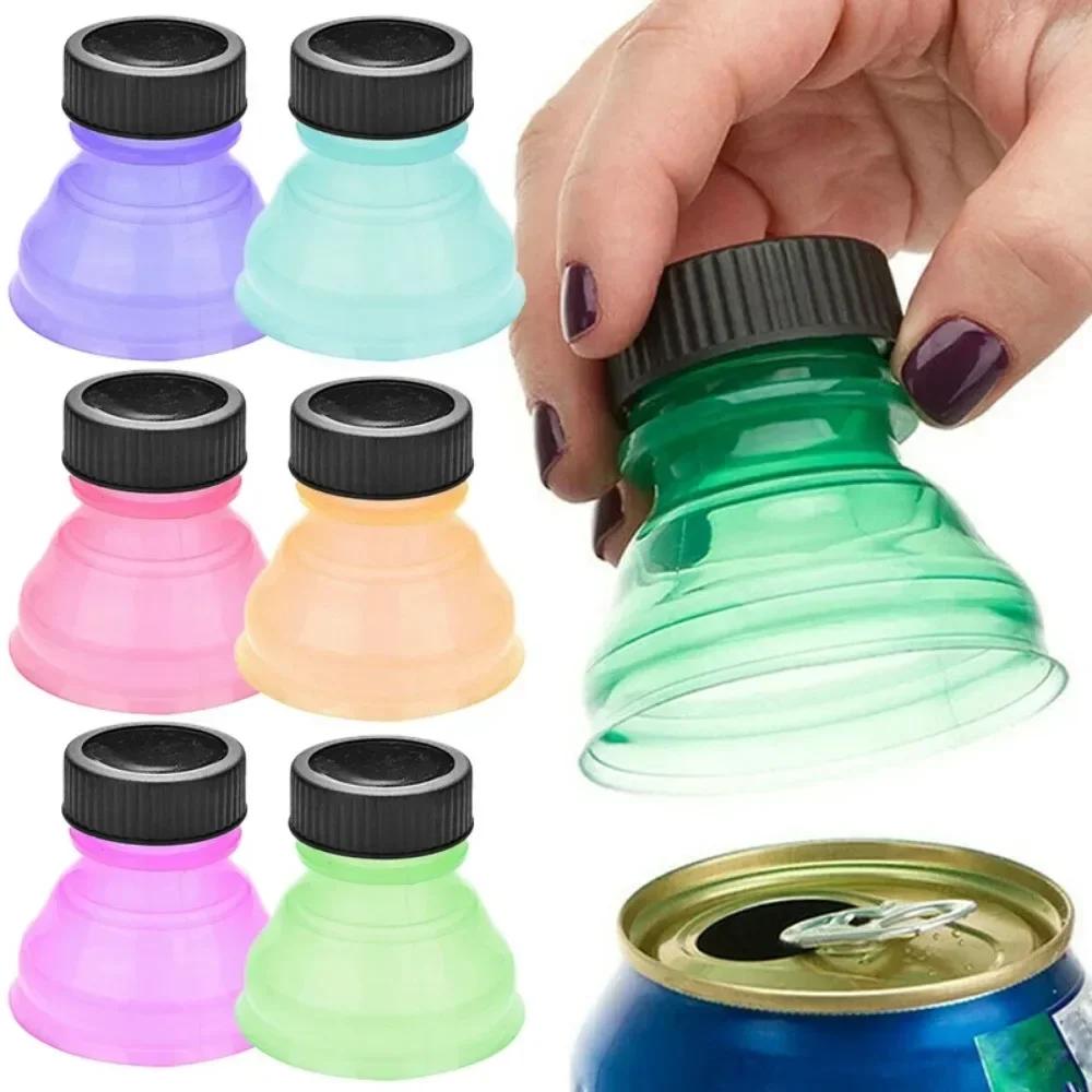 Hot 6pcs/set Reusable Plastic Beer Water Dispenser Lid Protector Caps Cover Bottle Top Soda Saver Can Cap Water Bottle Parts