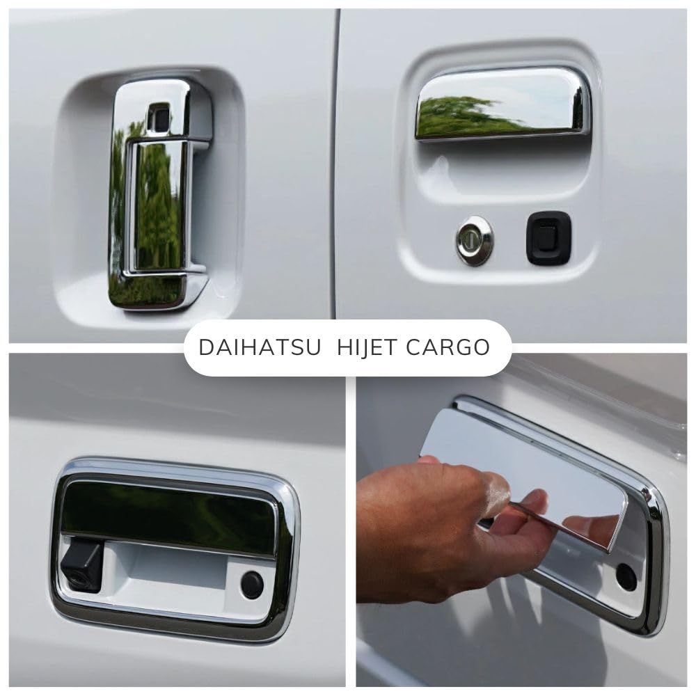 Hijet Cargo S700V S710V Chrome Door Handle Covers with Full Set of 8 one+lifestyle Frame,