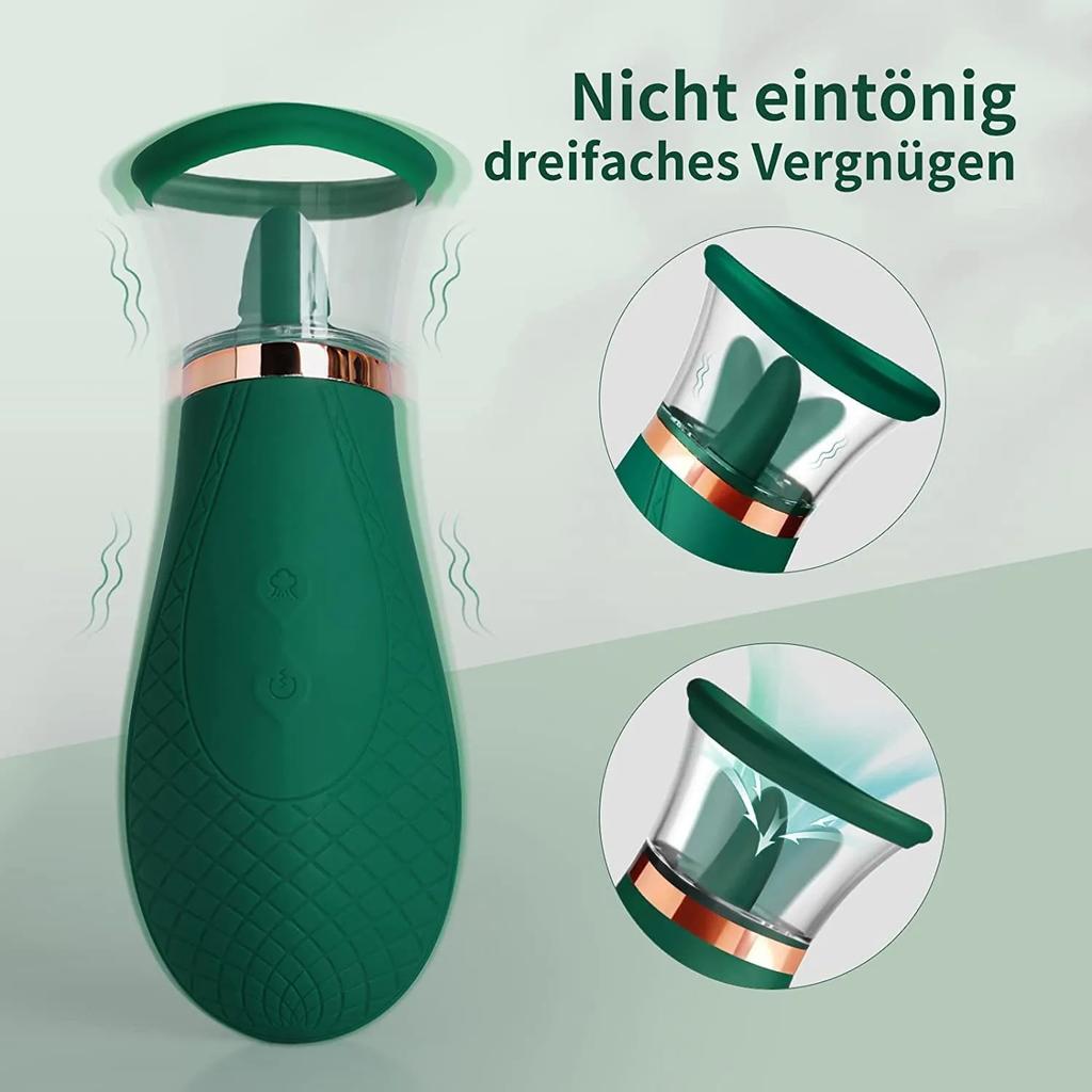 Clitoral Sucking Vibrator with 9 Lick and 3 Suction Mode Quick Orgasm Clit Tongue Stimulator Nipples MassagerSex Toys for Women