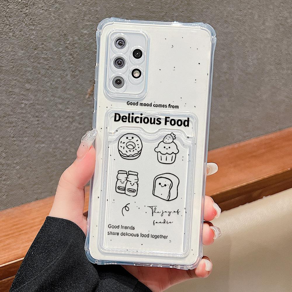 Card Holder Case For Samsung S24 Ultra A06 A05s A05 S23 Plus S22 S21 S20 FE A10s A10 A04 A03s A03 Love Heart Soft Silicone Cover