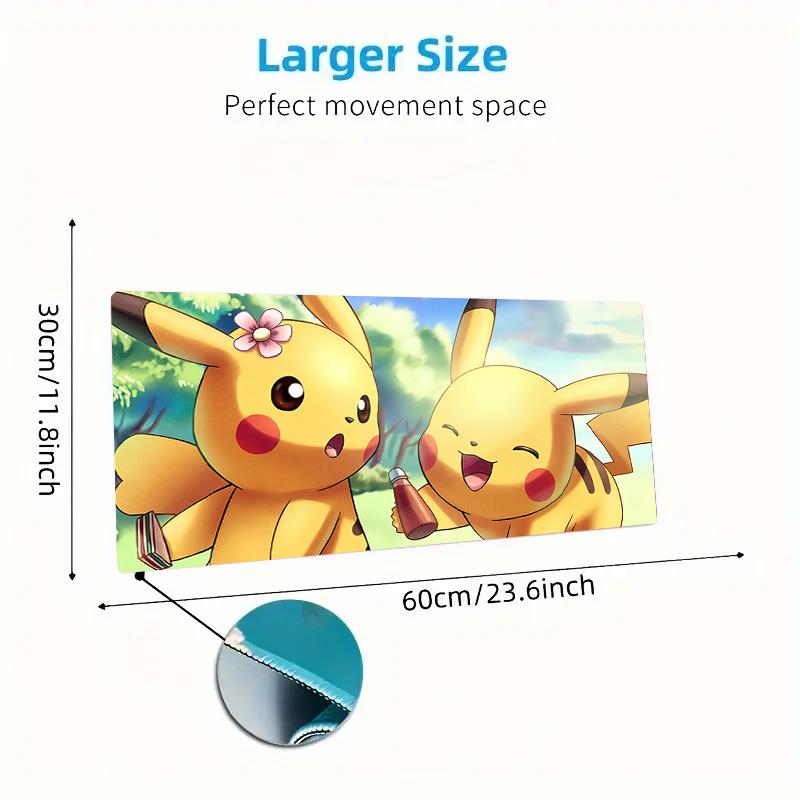 Pikachu Print Cushion Non-slip Laptop Tablet Big Mousepad XXL Mat Mini PC Playmat With Lock edge