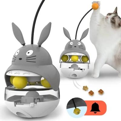 ATUBAN Interactive Cat Feeder Toy,Treat Dispenser Exercise Toys,Feeding Food Toy Dispenser,Car Indoors- Sounding Bell Cat Tower