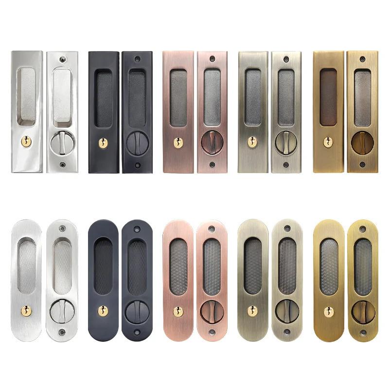 Invisible Door Lock Balcony Wooden Sliding Door Lock With Key Kitchen Bedroom Sliding Door Sliding Door Built-in Hook Lock