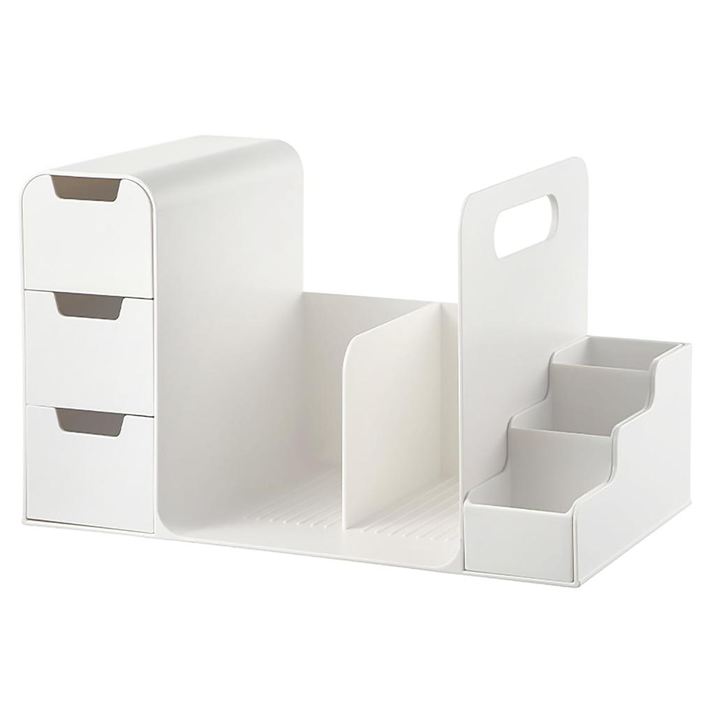 NAYIV Desk Organizer, Tabletop Book Stand, 35x20x21cm, Desktop Organizer with Pen Holder, Thick HIPS Material, One-Piece Design with Handles,