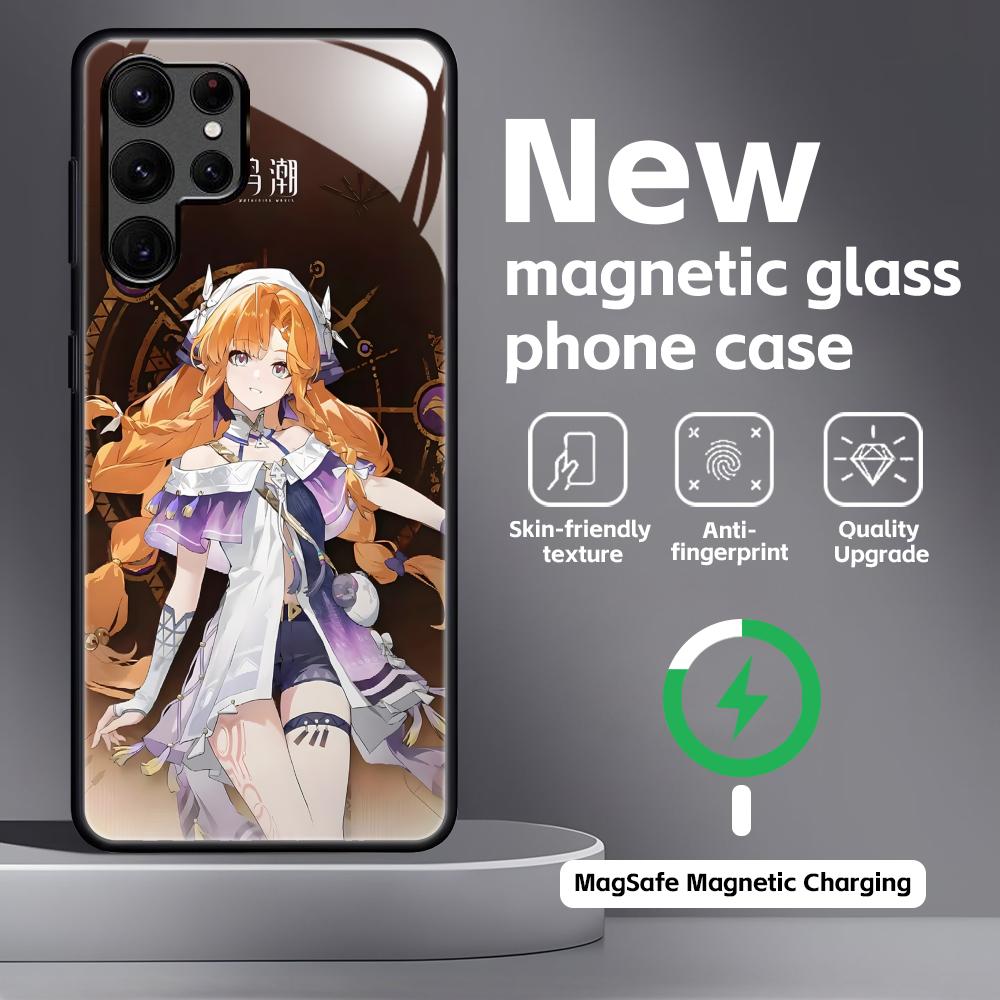 Wuthering Waves SIGRIKA  Phone Case For Samsung S26 S25 S24 S23 S22 S21 Plus Ultra Note20 Glass Magnetic Case