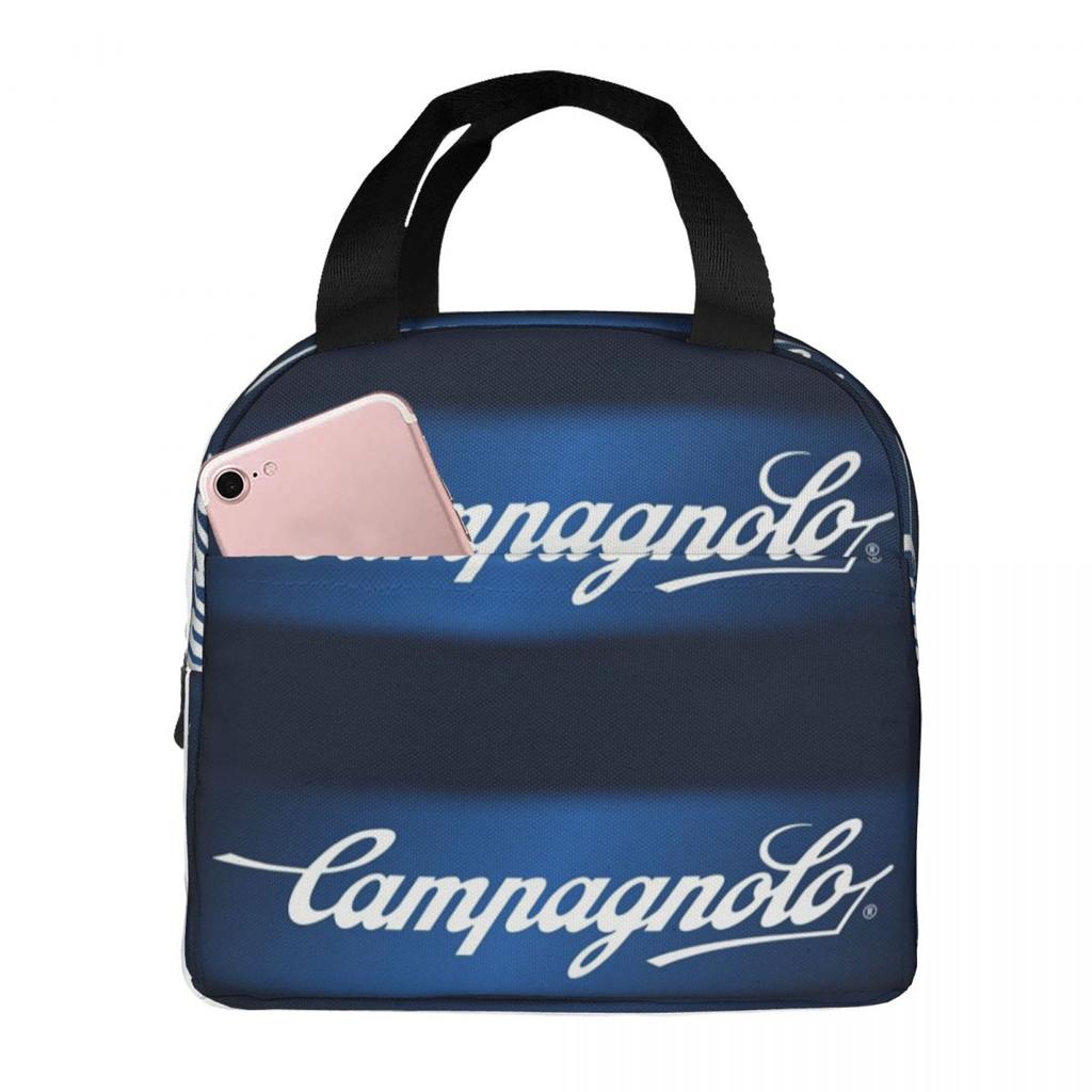 Campagnolo Vintage Italian Cycling Tour Insulated Lunch Bag for Women Children Portable Food Boxes Thermal Lunch Box Tote